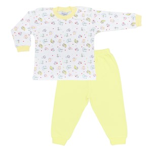 Sebi Bebe Sincap Baskılı Bebek Pijama Takımı 2416 Sarı