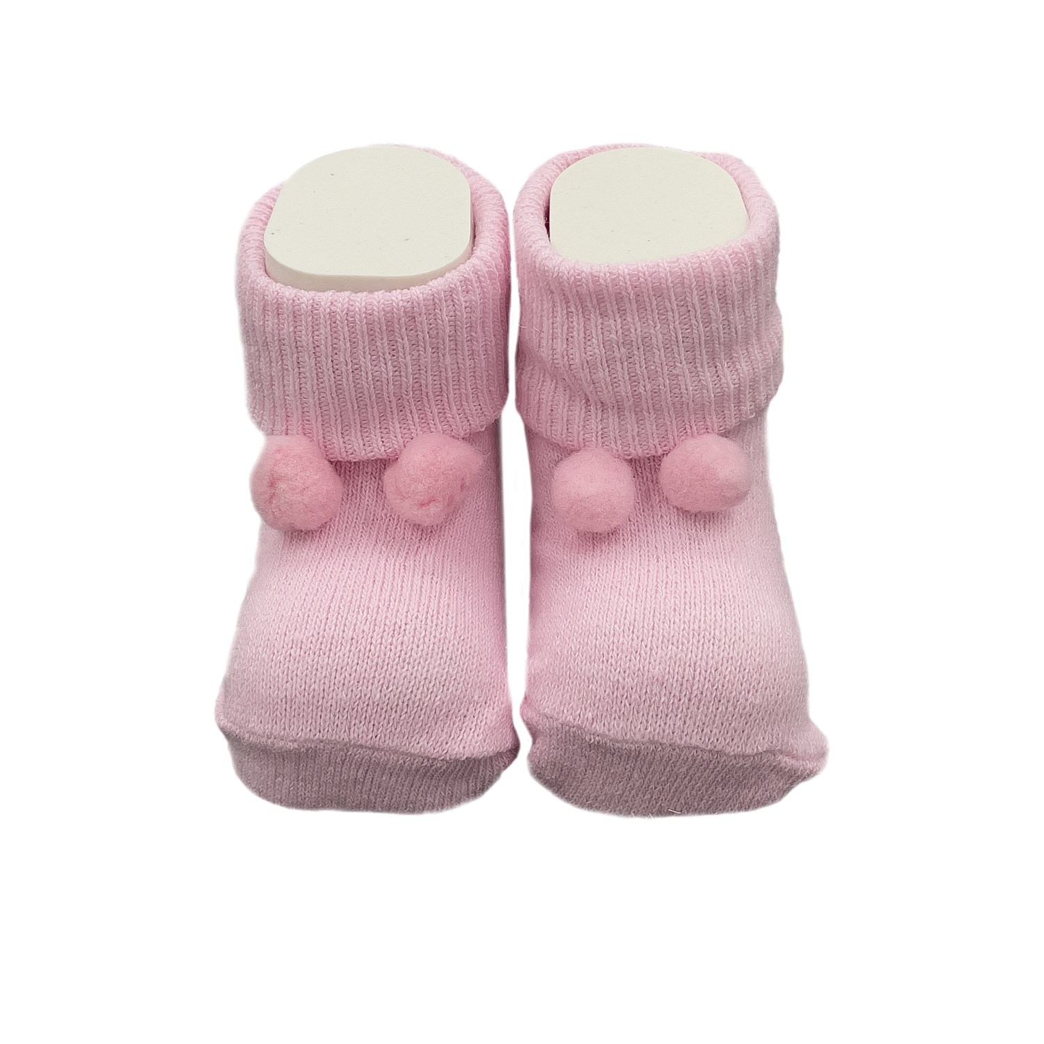 Mini Damla Ponponlu Patik Kız Çorap 43723 Pembe