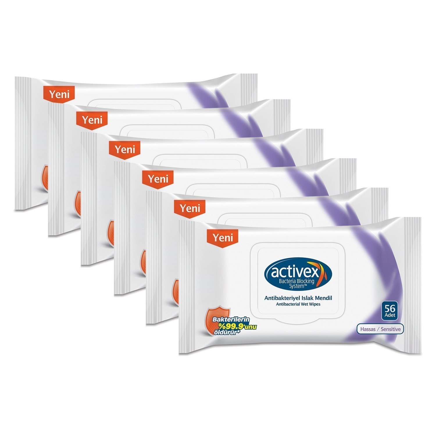 Activex Antibakteriyel Islak Mendil Hassas 6lı 