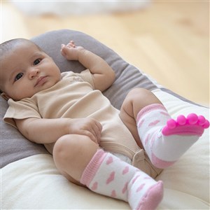 Babyjem Diş Kaşıyıcılı Havlu Bebek Çorabı 652 Pembe