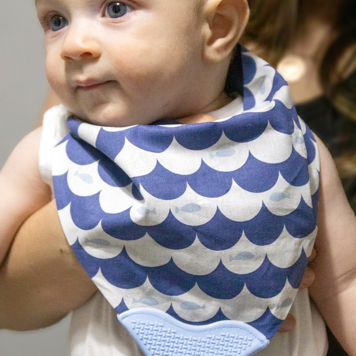Babyjem Diş Kaşıyıcılı Poplin Fular Önlük 686 İndigo