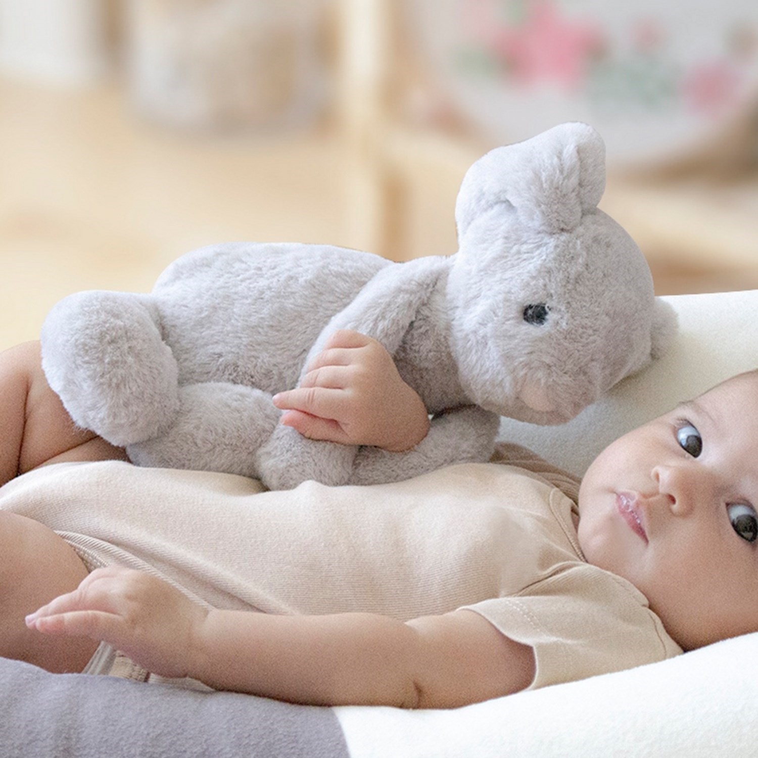 Babyjem Uyku Arkadaşım Uyuyan Tavşan 35 Cm 730 Gri