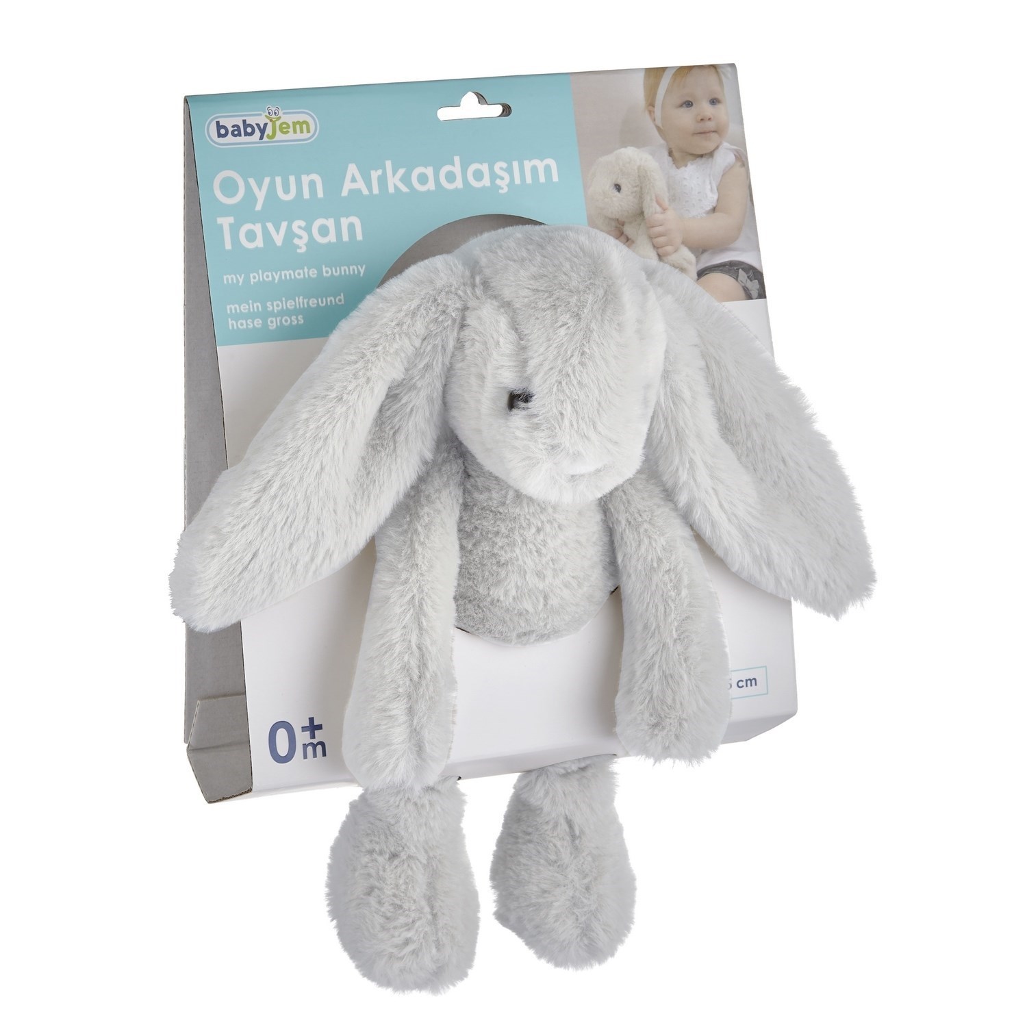 Babyjem Uyku Arkadaşım Uyuyan Tavşan 35 Cm 730 Gri