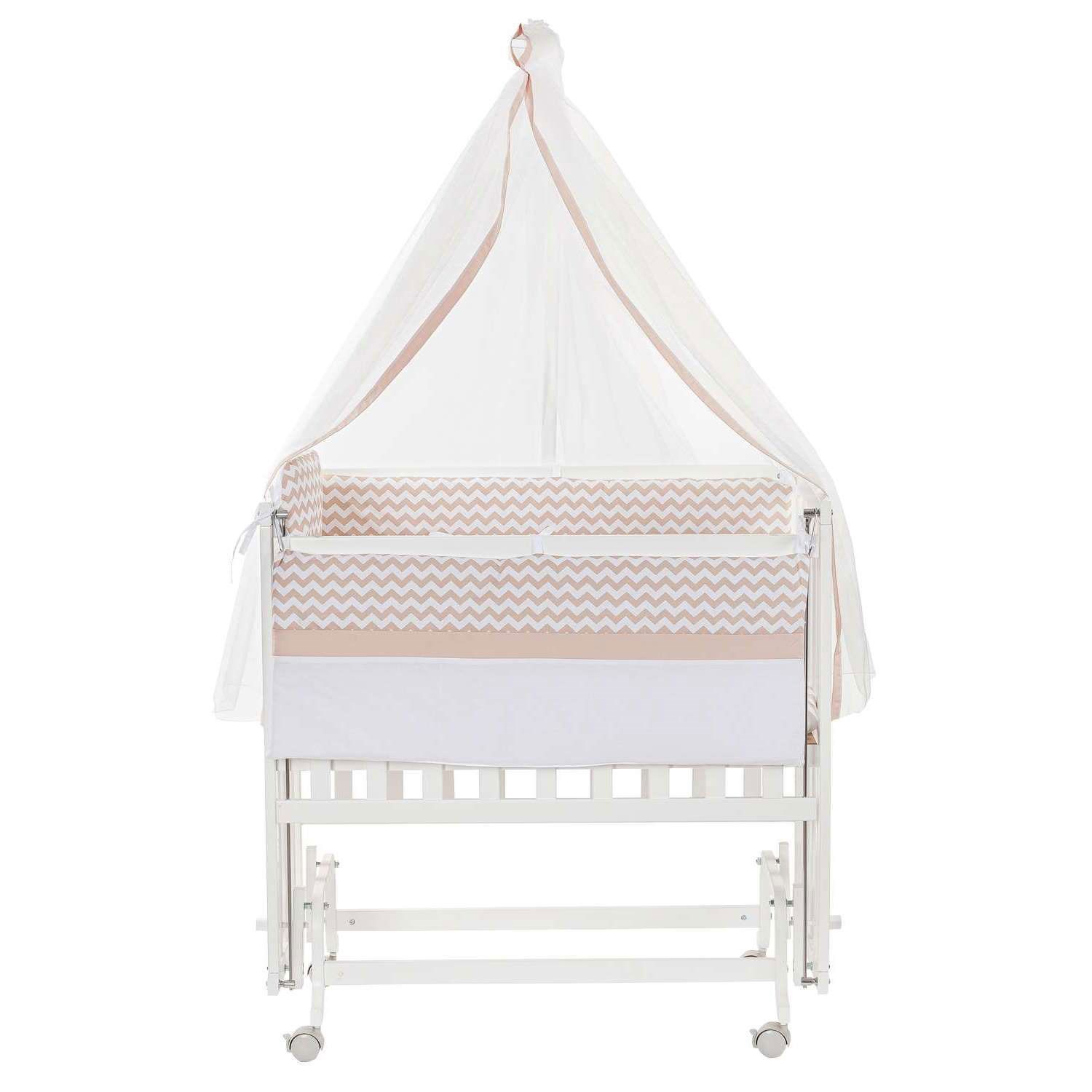 Baby Tech Extra Boyasız Ahşap Anne Yanı Beşik 70x130cm Kahverengi
