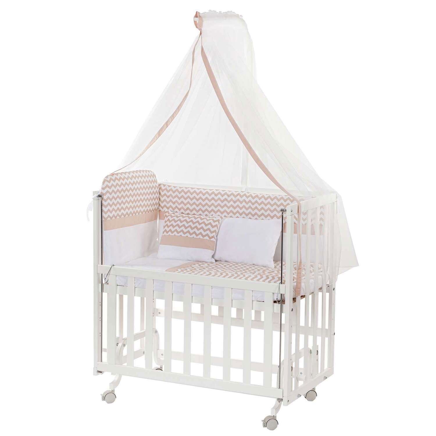 Baby Tech Extra Boyasız Ahşap Anne Yanı Beşik 70x130cm Kahverengi