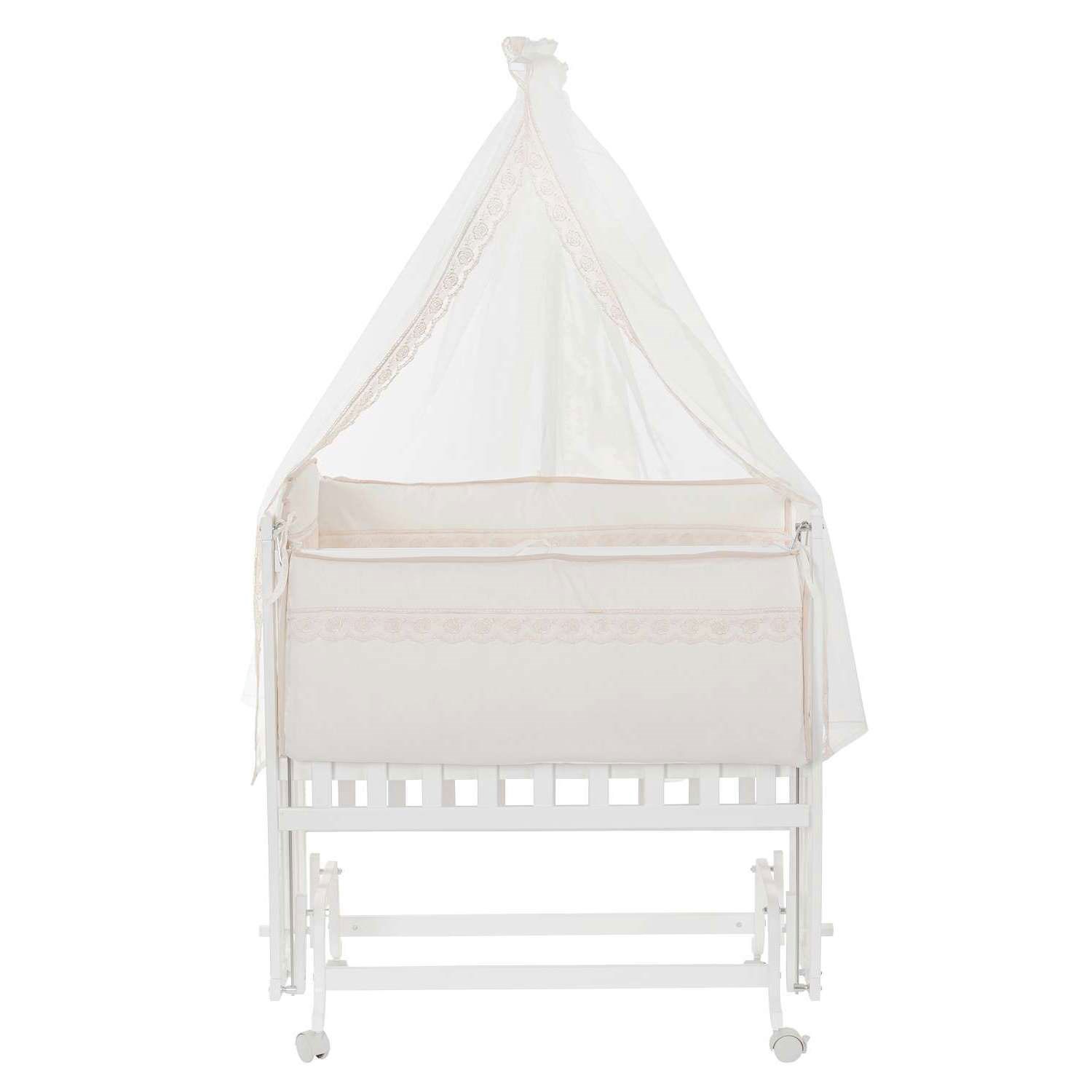 Baby Tech Extra Boyasız Ahşap Anne Yanı Beşik 70x130cm Krem-Kahverengi