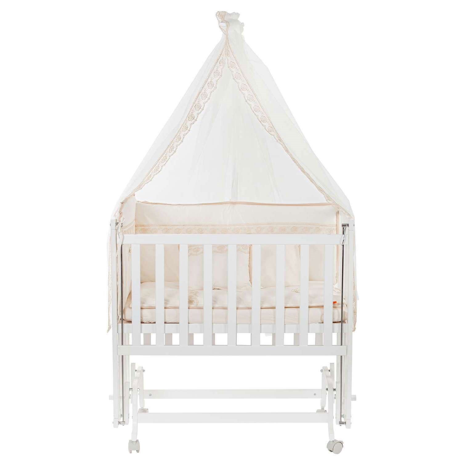 Baby Tech Extra Boyasız Ahşap Anne Yanı Beşik 70x130cm Krem-Kahverengi
