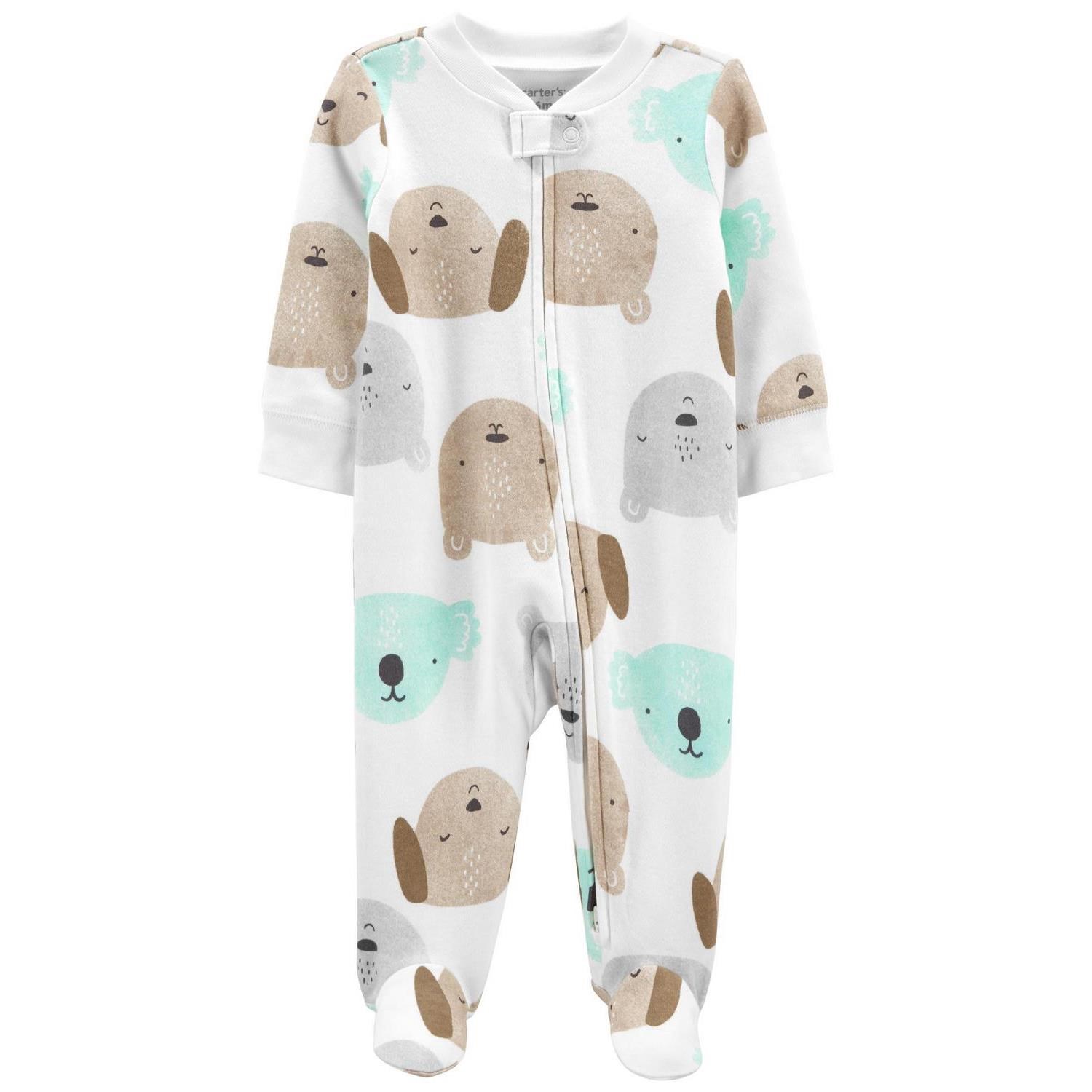 Carter's Ayıcık Uzun Kollu Patikli Bebek Tulumu 1L725610 Beyaz