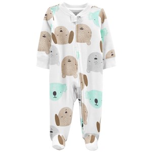 Carter's Ayıcık Uzun Kollu Patikli Bebek Tulumu 1L725610 Beyaz