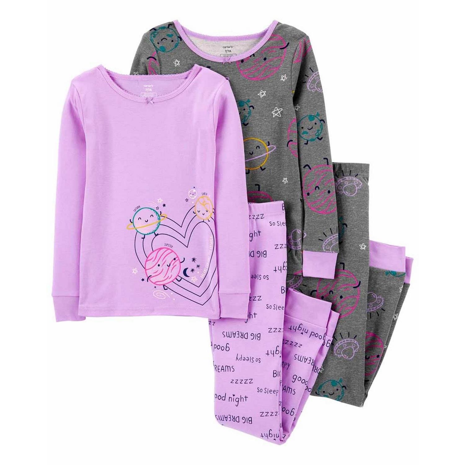 Carter's 4'lü Kız Bebek Uzun Kollu Pijama Seti 3M693110 Çok Renkli