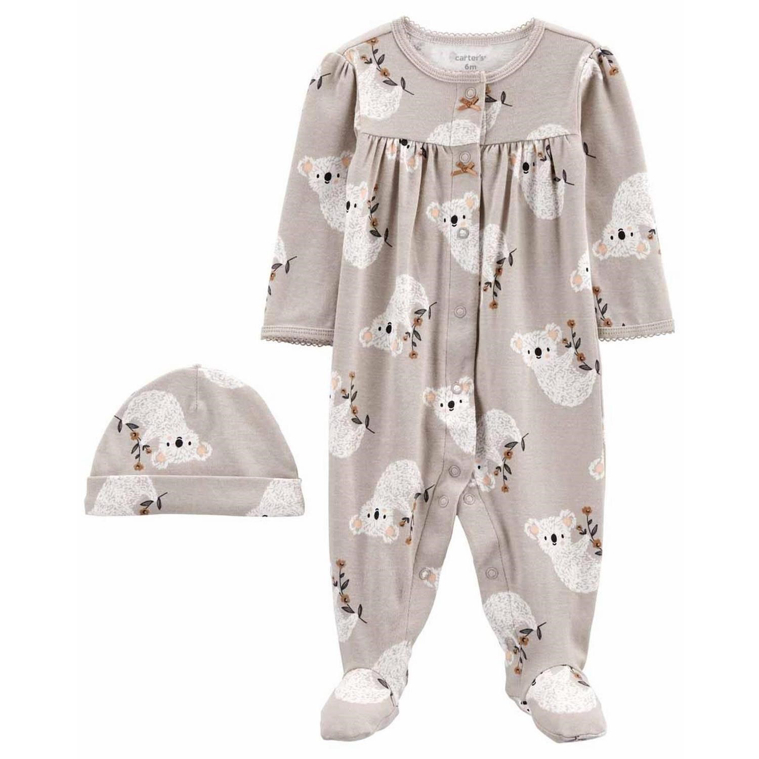 Carter's Layette Kız Bebek Tulum-Şapka Set 1M754410 Gri
