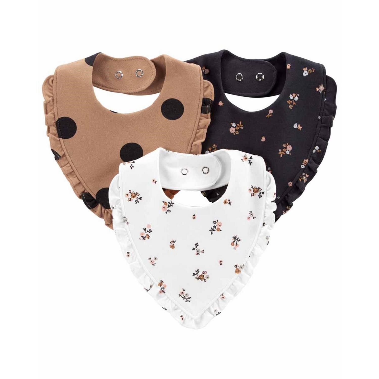 Carter's 3'lü Layette Kız Bebek Mama Önlüğü 1M756410 Çok Renkli