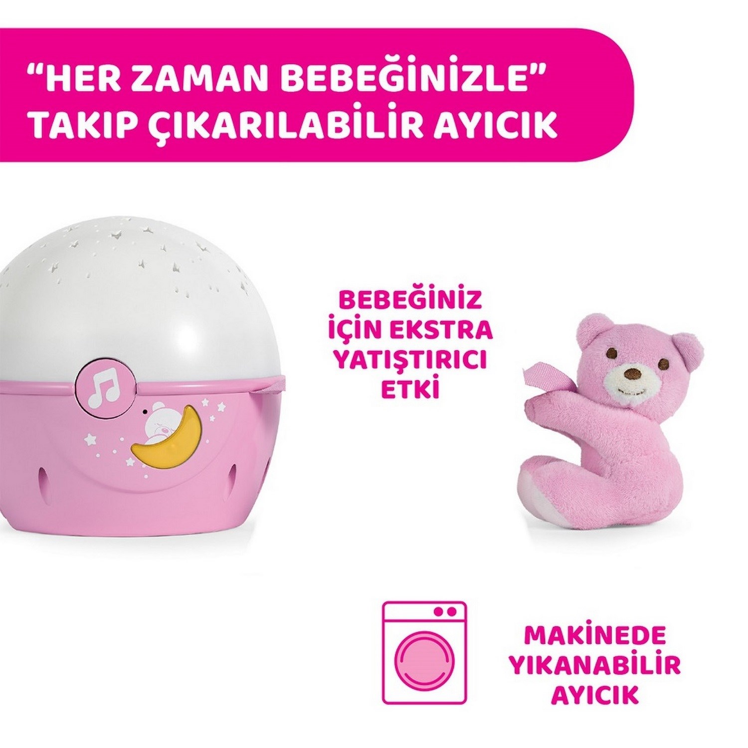 Chicco Next 2 Yıldızların Yanında Dönence 0+ Ay 7647 Pembe