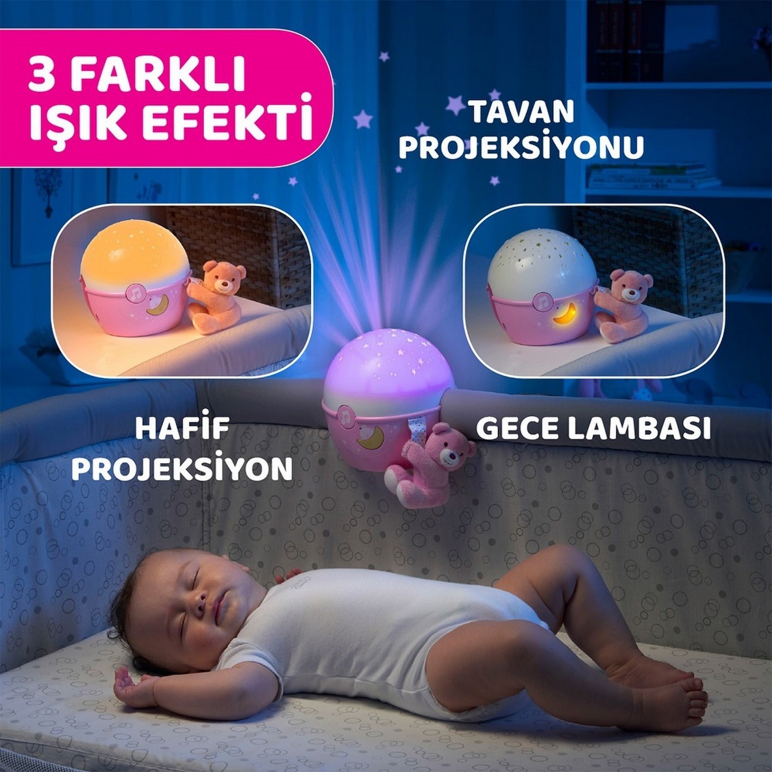 Chicco Next 2 Yıldızların Yanında Dönence 0+ Ay 7647 Pembe