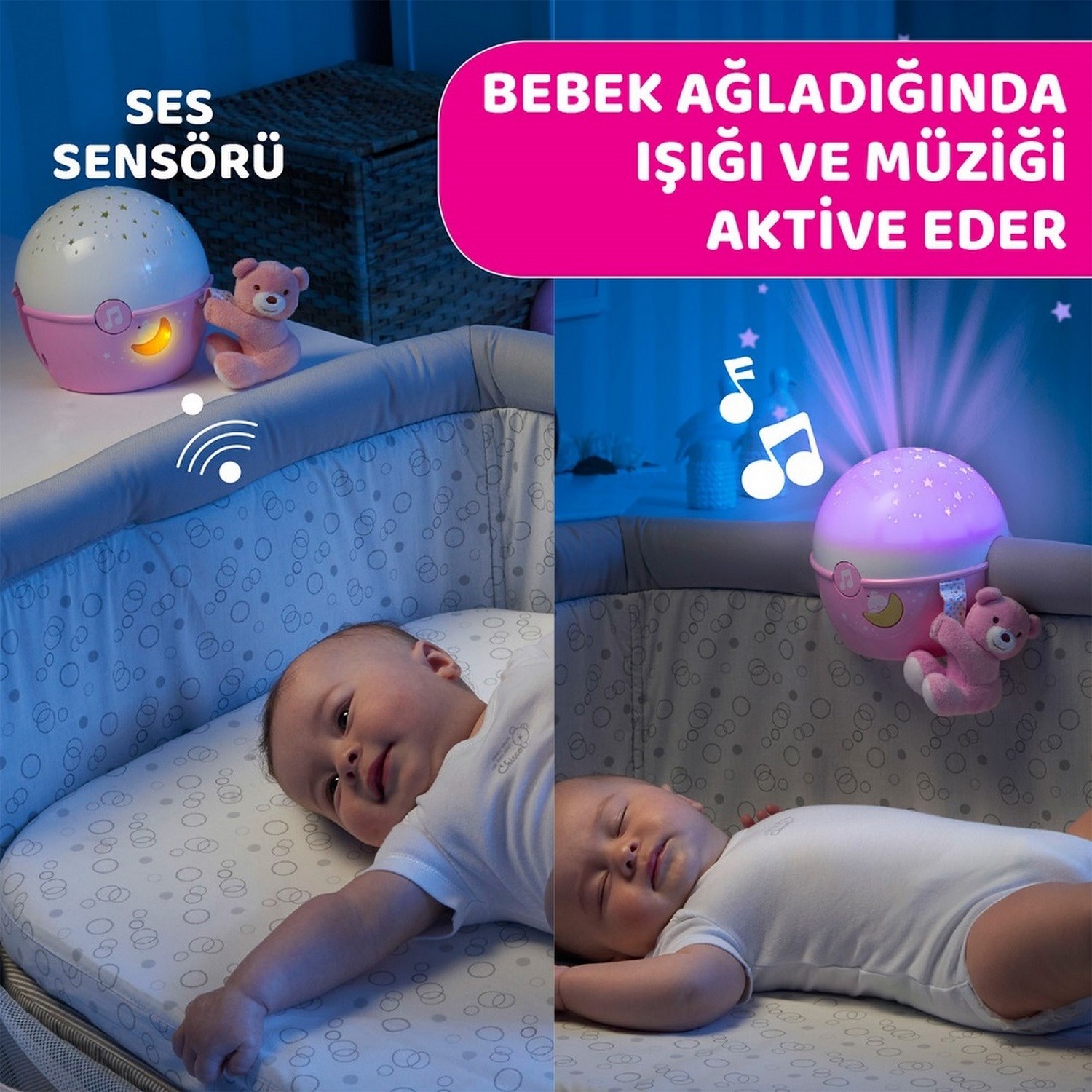 Chicco Next 2 Yıldızların Yanında Dönence 0+ Ay 7647 Pembe