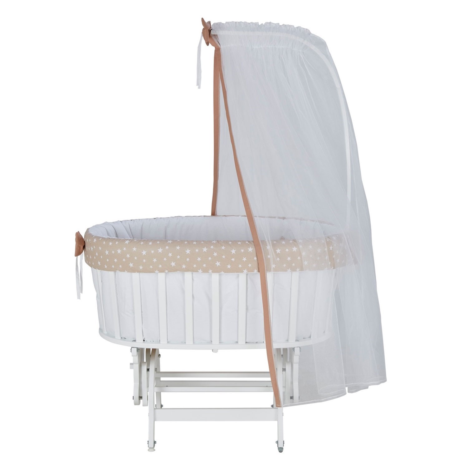 Baby Tech Extra Ahşap Sepet Beşik 511 Naturel-Kahve