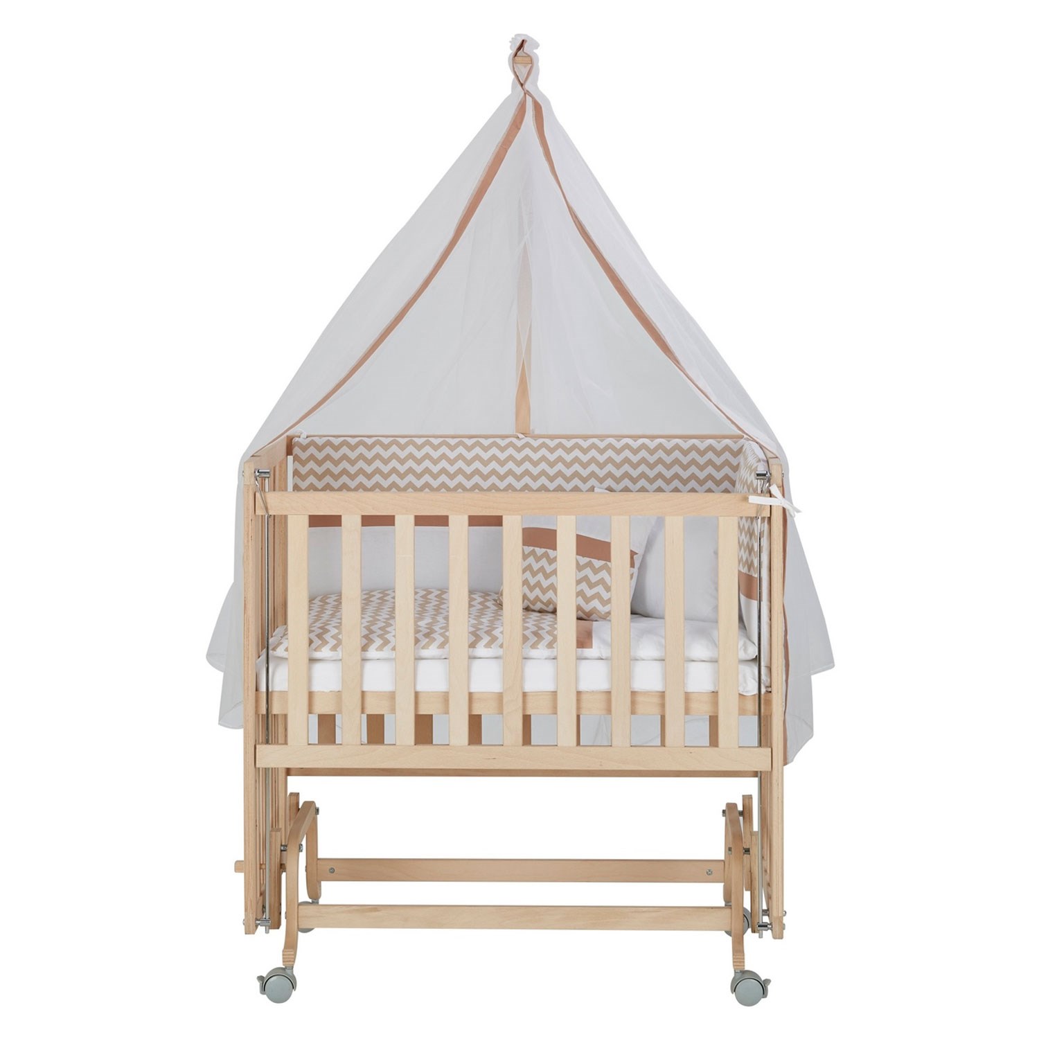 Baby Tech Extra Ahşap Anne Yanı Beşik 50x90 Kahverengi