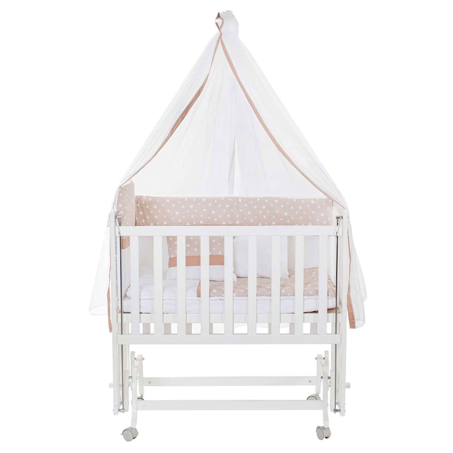 Baby Tech Extra Beyaz Ahşap Anne Yanı Beşik 50x90 Beyaz-Kahverengi