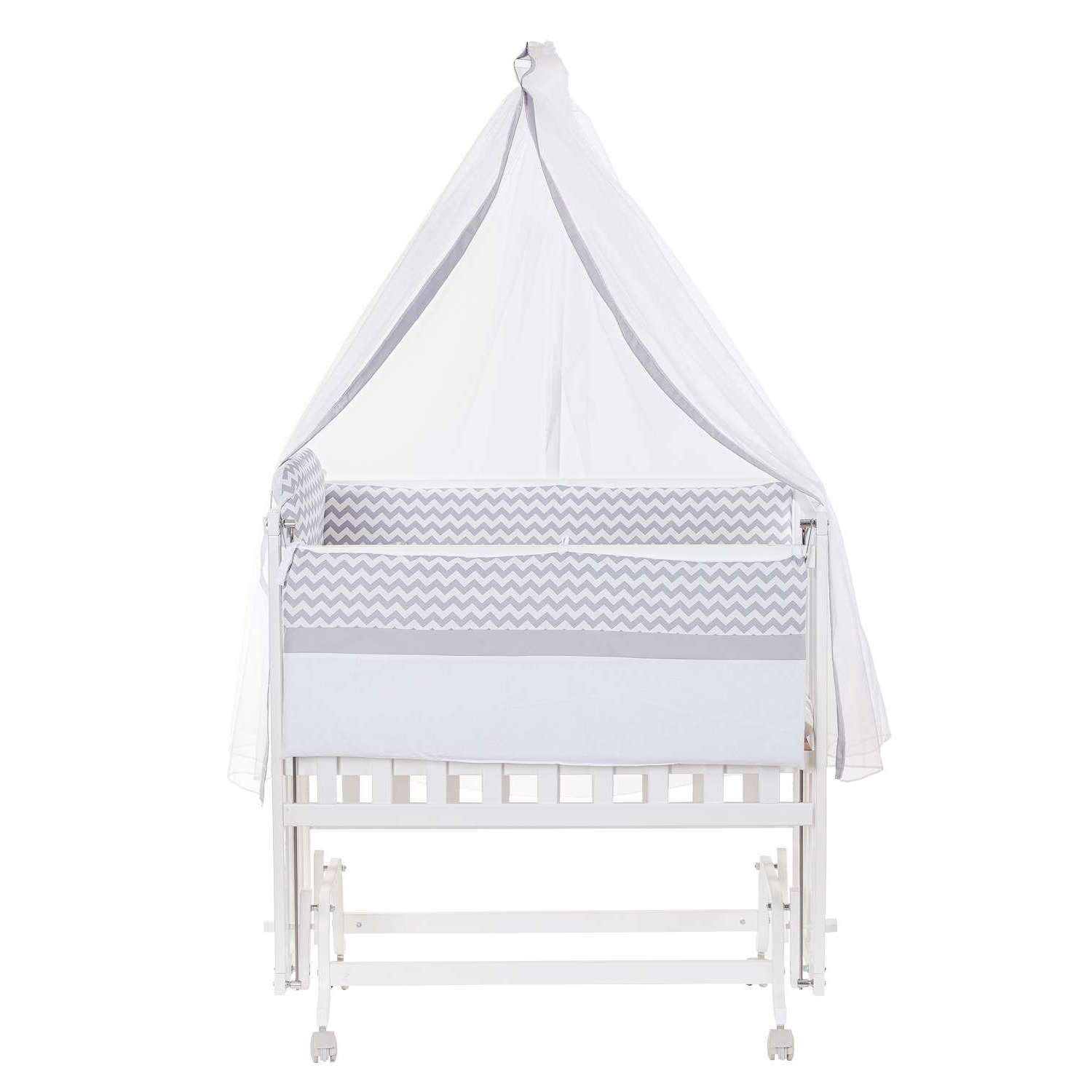 Baby Tech Extra Beyaz Ahşap Anne Yanı Beşik 50x90 Gri