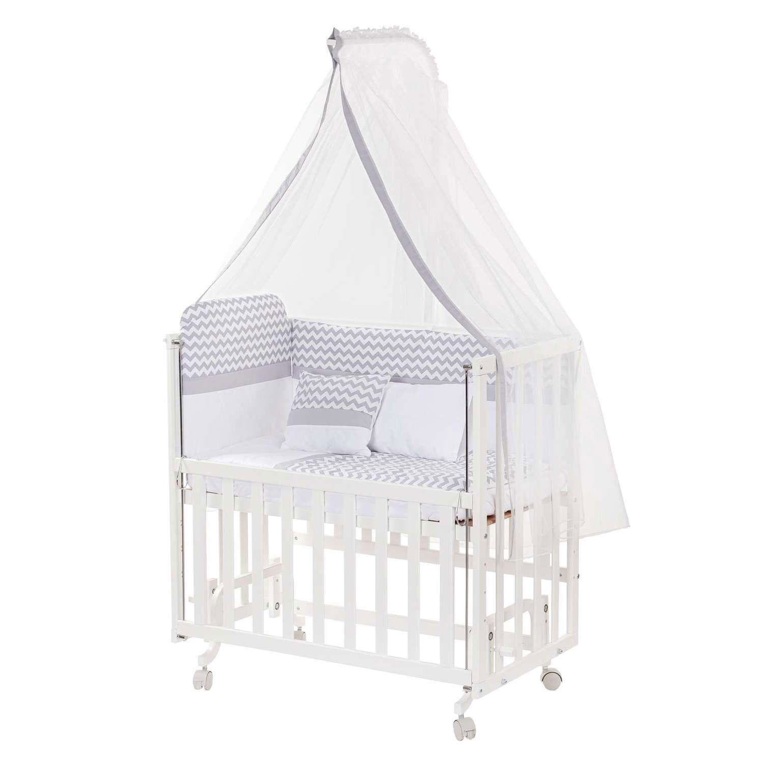 Baby Tech Extra Beyaz Ahşap Anne Yanı Beşik 50x90 Gri