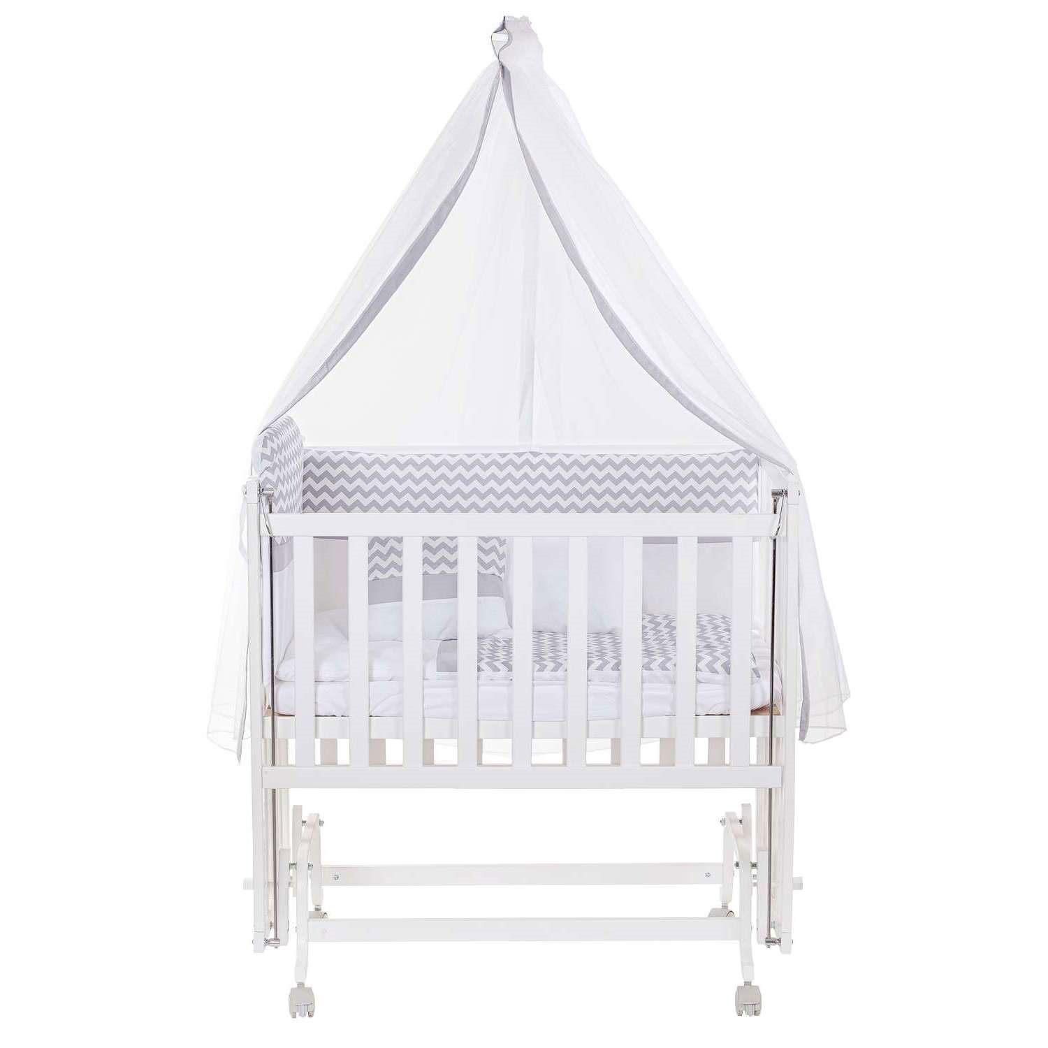 Baby Tech Extra Beyaz Ahşap Anne Yanı Beşik 50x90 Gri