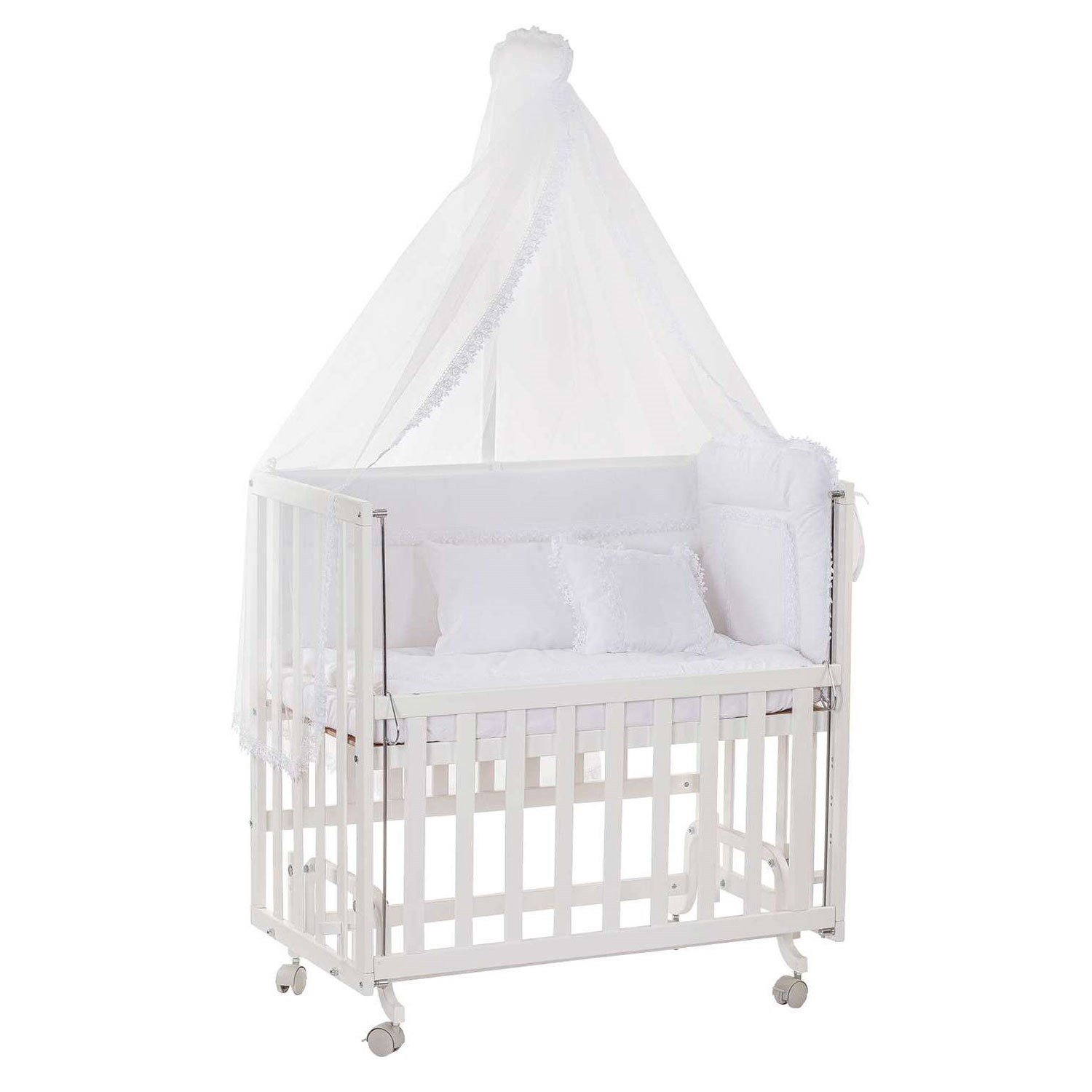 Baby Tech Extra Beyaz Ahşap Anne Yanı Beşik 50x90 Beyaz