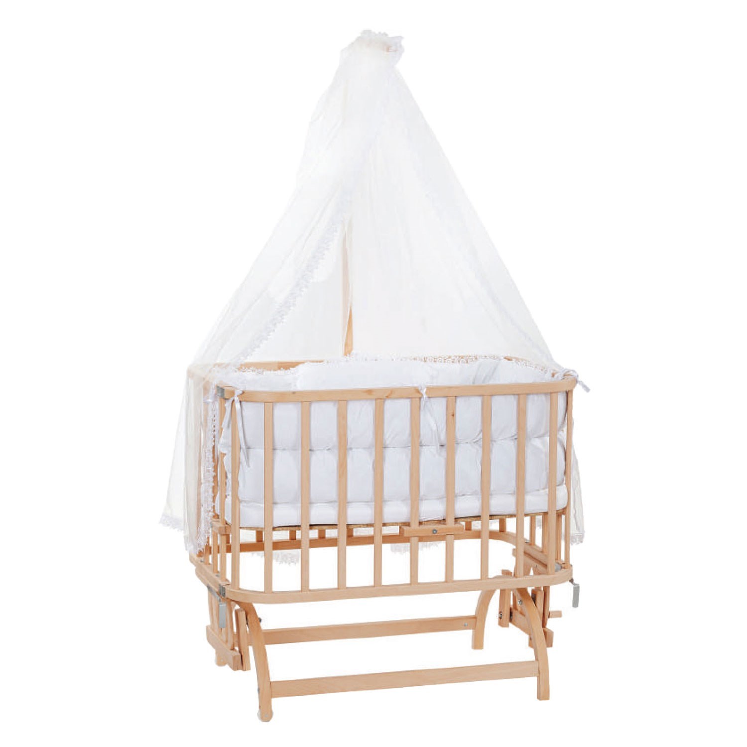 Baby Tech Oval Anne Yanı Beşik 305 Naturel