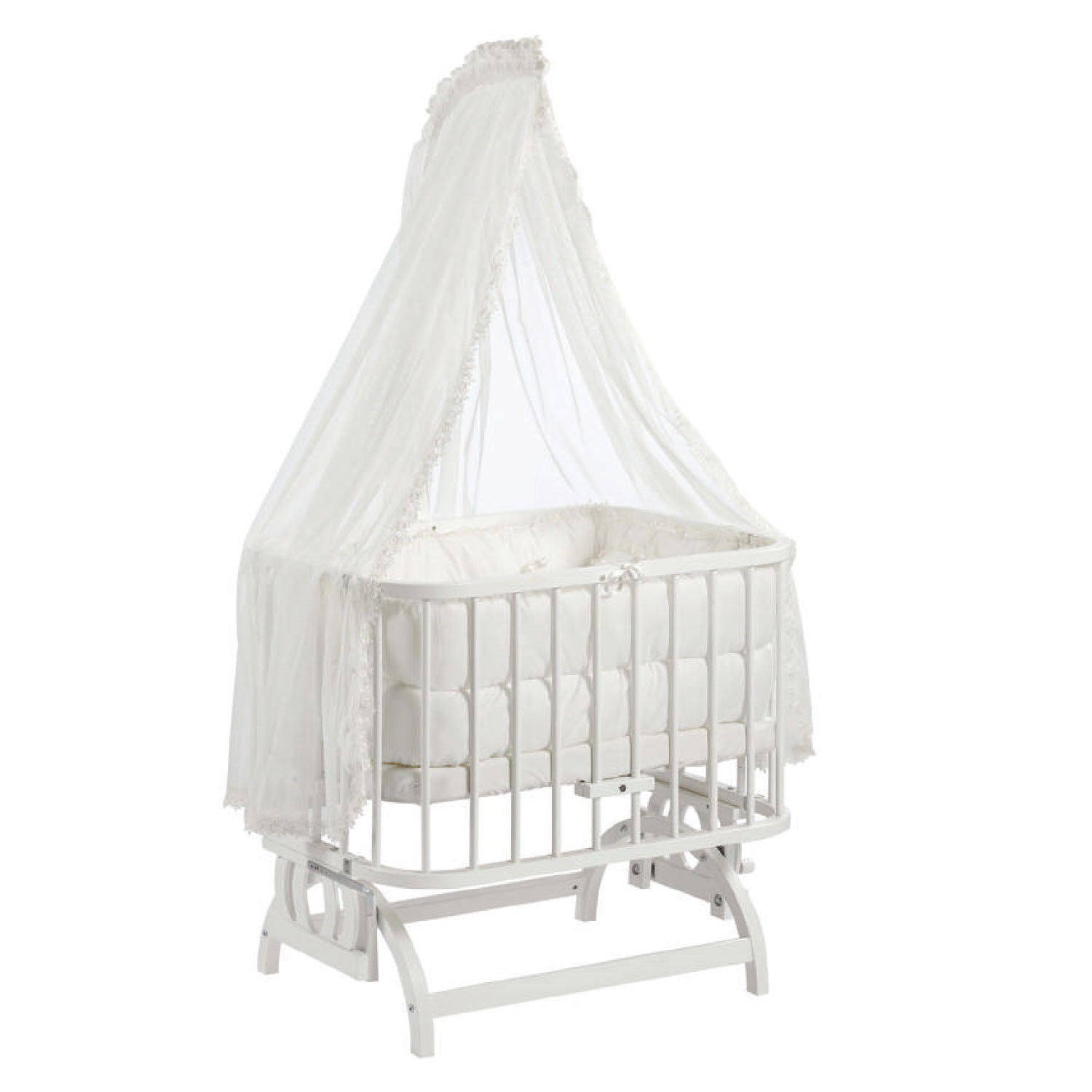 Baby Tech Oval Anne Yanı Beşik 103 Beyaz