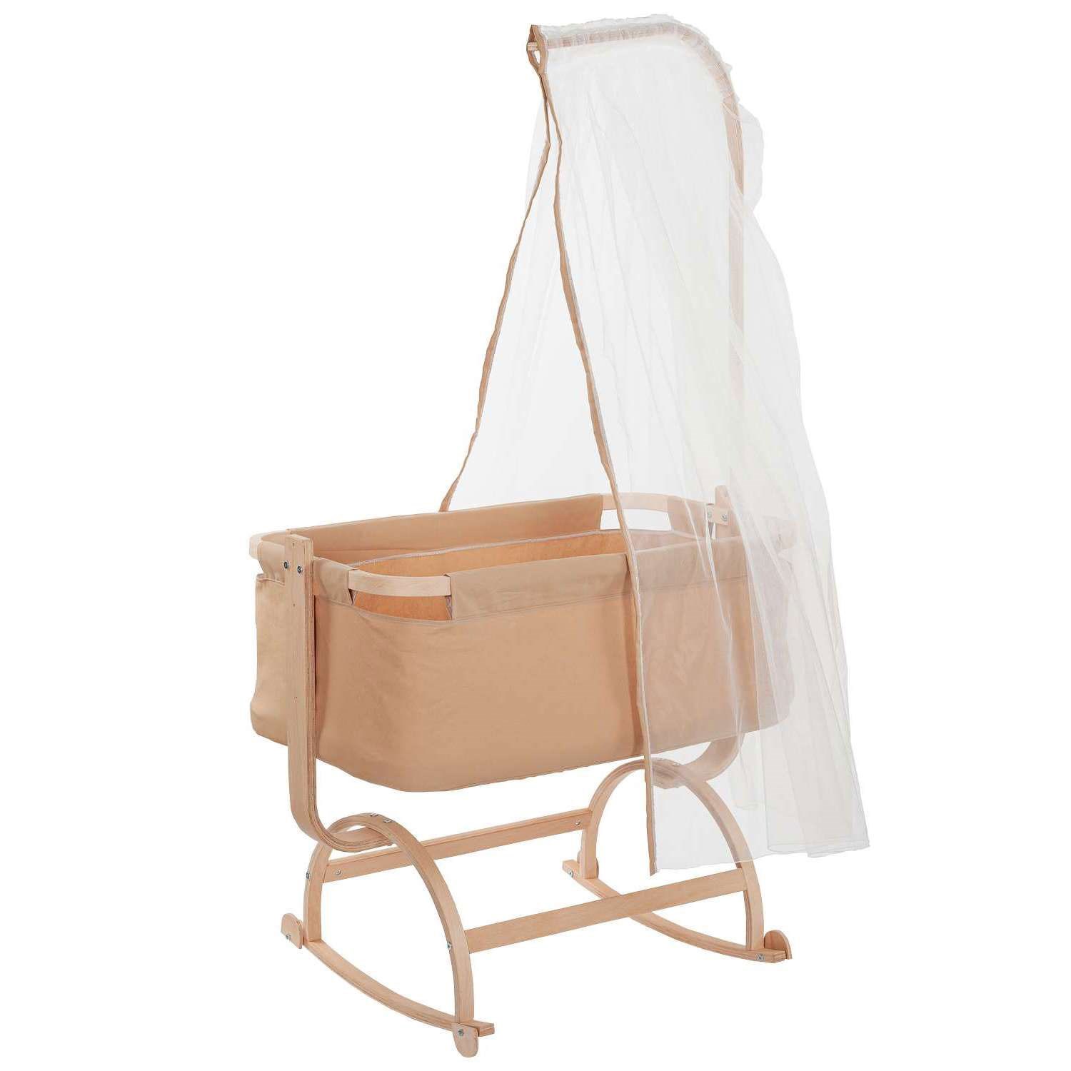 Baby Tech Vega Naturel Ahşap Beşik Kahverengi