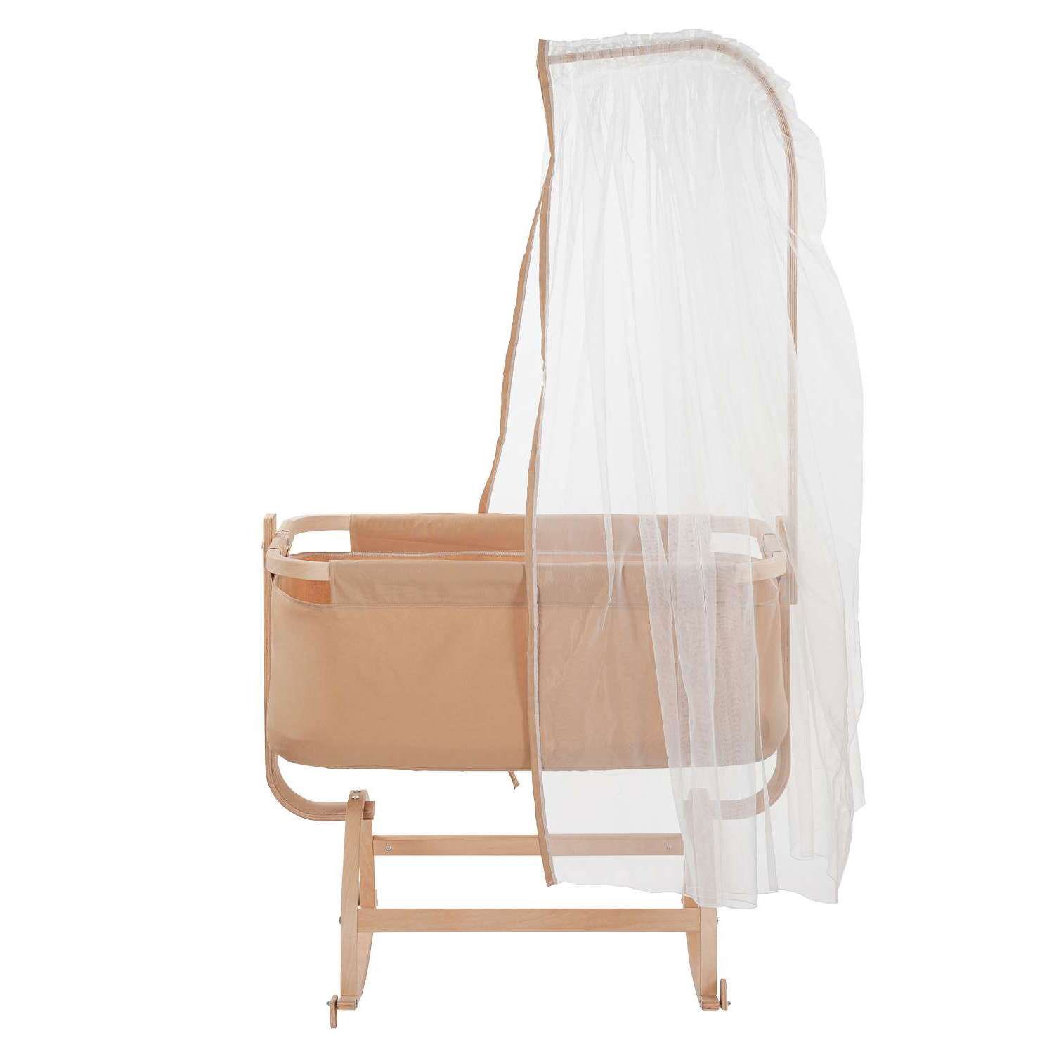 Baby Tech Vega Naturel Ahşap Beşik Kahverengi