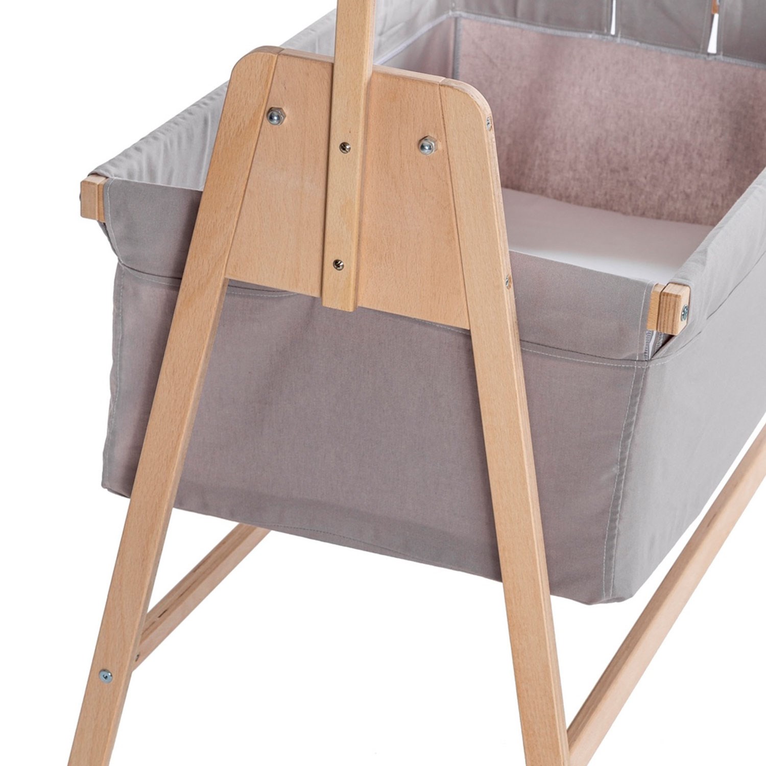 Baby Tech Mycrib Naturel Ahşap Beşik Gri