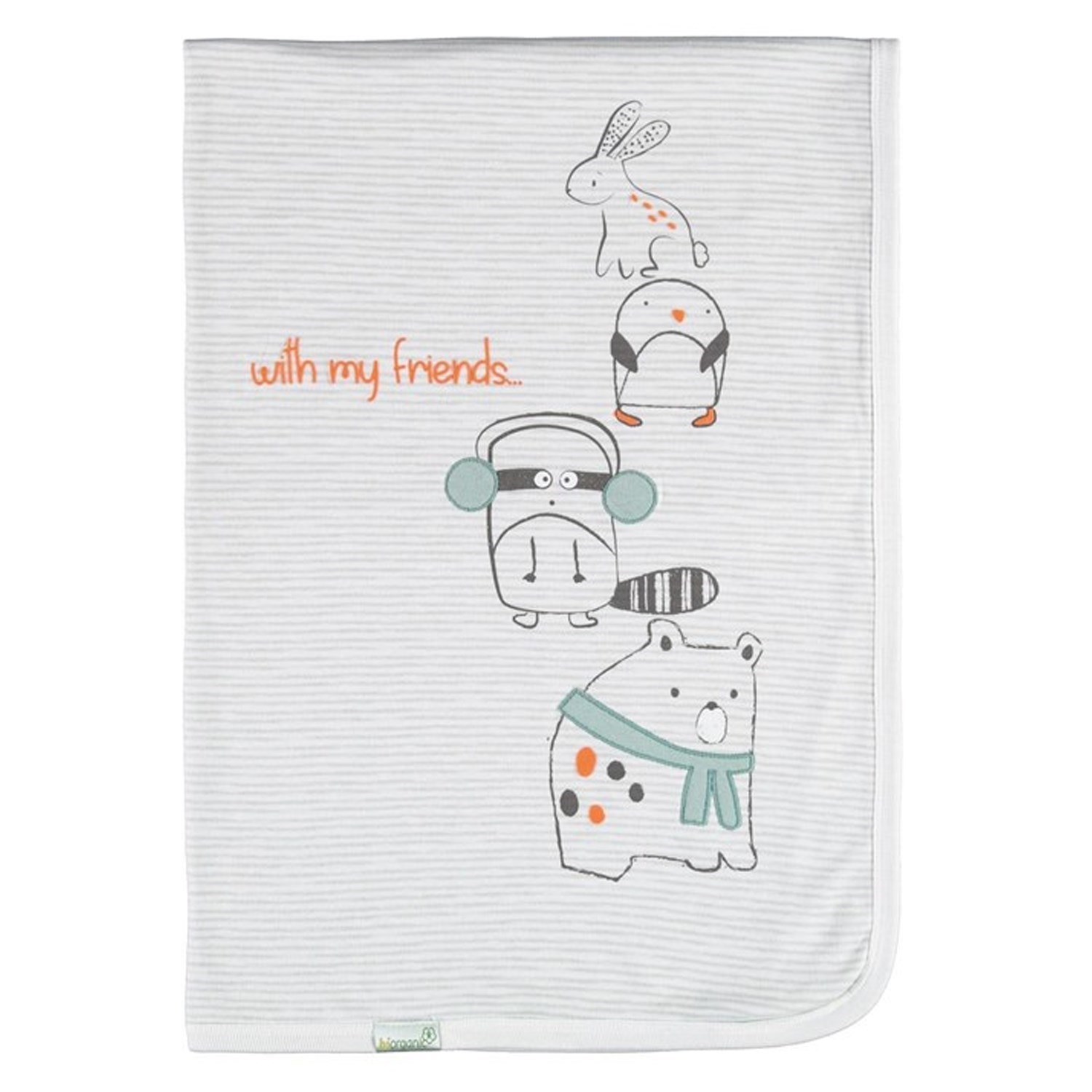Biorganic Baby Friends Bebek Battaniye 85x90 Cm 64526 Ekru-Karmelanj