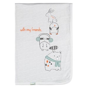 Biorganic Baby Friends Bebek Battaniye 85x90 Cm 64526 Ekru-Karmelanj