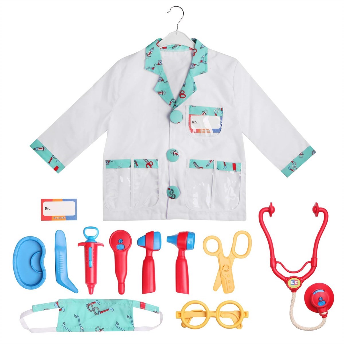 Let's Be Child 9 Parça Doktor Çocuk Kostümü 3-6 Yaş Kırmızı