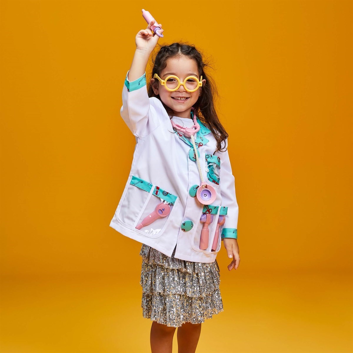 Let's Be Child 9 Parça Doktor Çocuk Kostümü 3-6 Yaş Pembe