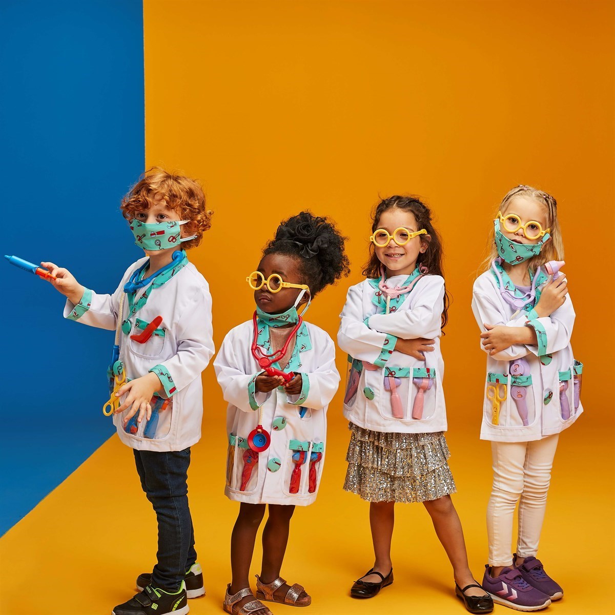 Let's Be Child 9 Parça Doktor Çocuk Kostümü 3-6 Yaş Pembe