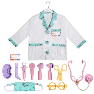 Let's Be Child 9 Parça Doktor Çocuk Kostümü 3-6 Yaş Pembe