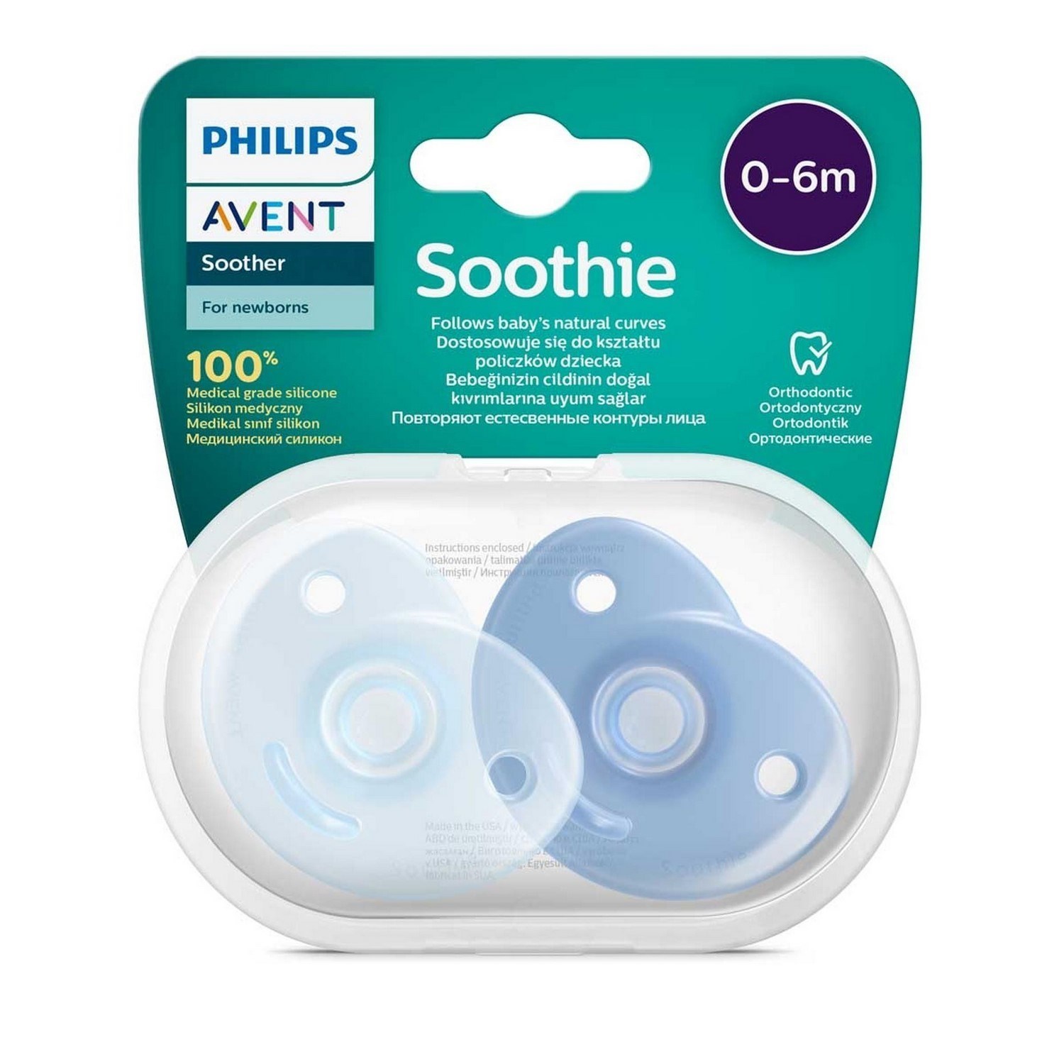 Philips Avent Soothie Silikon Emzik 0-6 Ay SCF099/21 Mavi