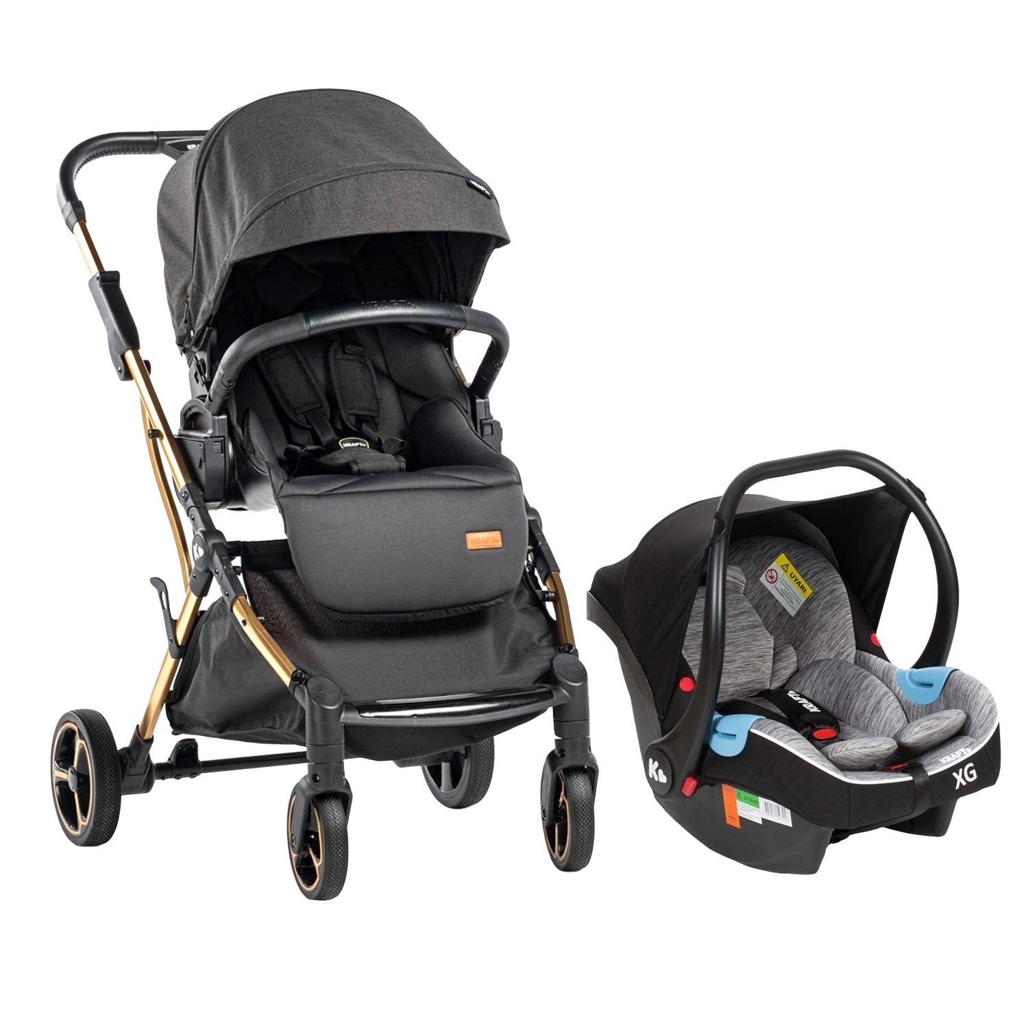 Kraft Time G Travel Bebek Arabası Black White