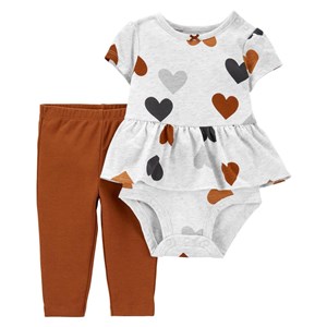 Carter's Kız Bebek Body Pantolon Seti 1M779910 Kahverengi