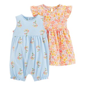 Carter's 2'li Kız Bebek Elbise Tulum Seti 1N084210 Çok Renkli