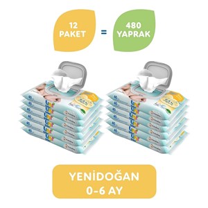 Uni Baby Yenidoğan Natural Islak Mendil 12X40 Adet 0-6 Ay 