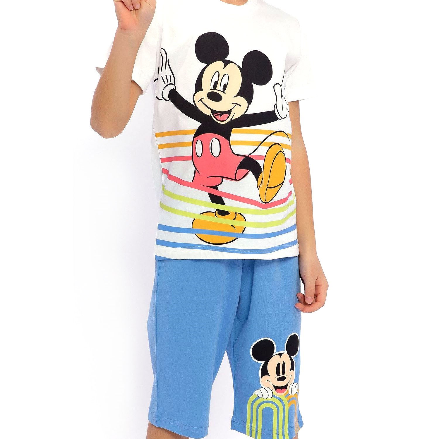 Mickey Mouse Erkek Çocuk Kapri Takımı D4659-3 Krem