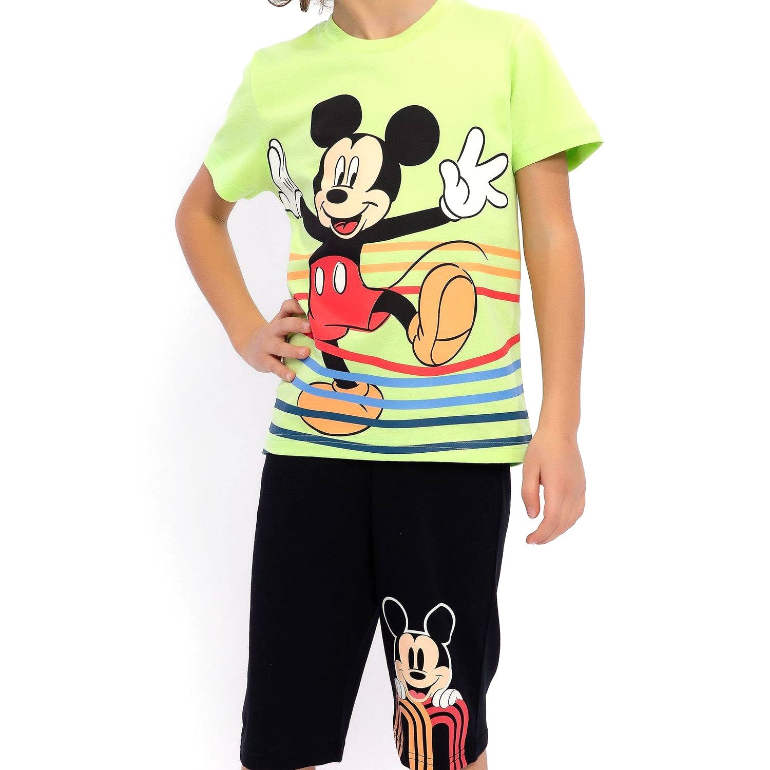 Mickey Mouse Erkek Çocuk Kapri Takımı D4659-3 Lime