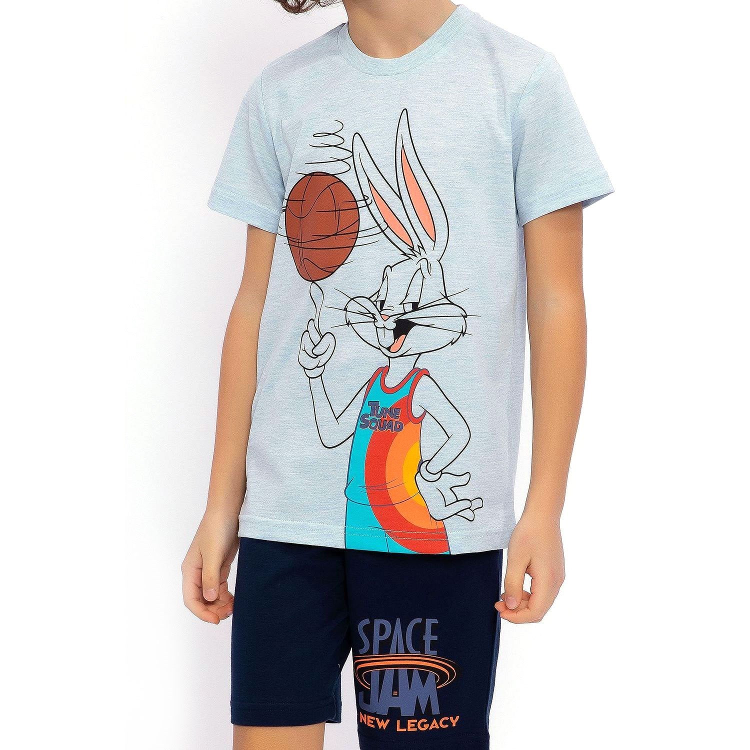 Bugs Bunny Erkek Çocuk Bermuda Takımı L1466-3 Mavi Melanj