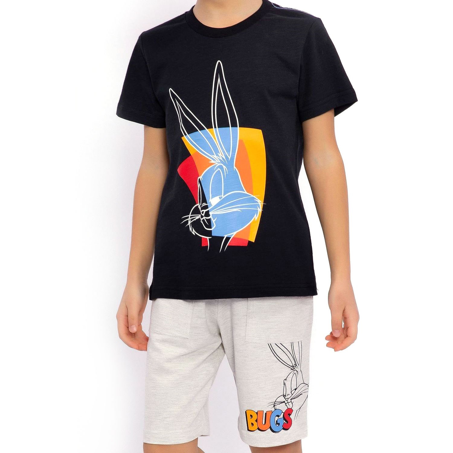 Bugs Bunny Erkek Çocuk Bermuda Takımı L1469-3 Siyah