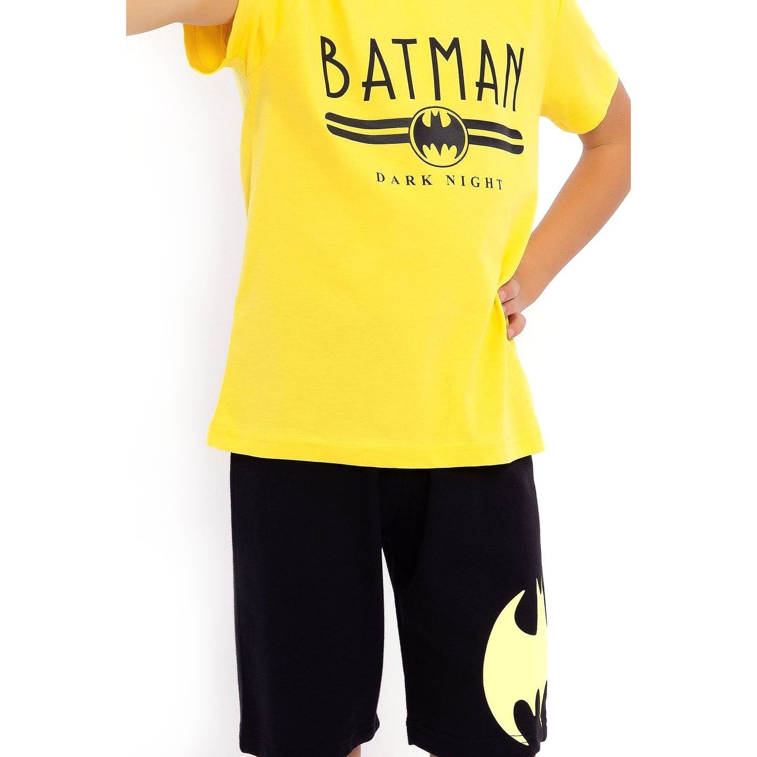 Batman Erkek Çocuk Bermuda Takımı L1487-3 Sarı