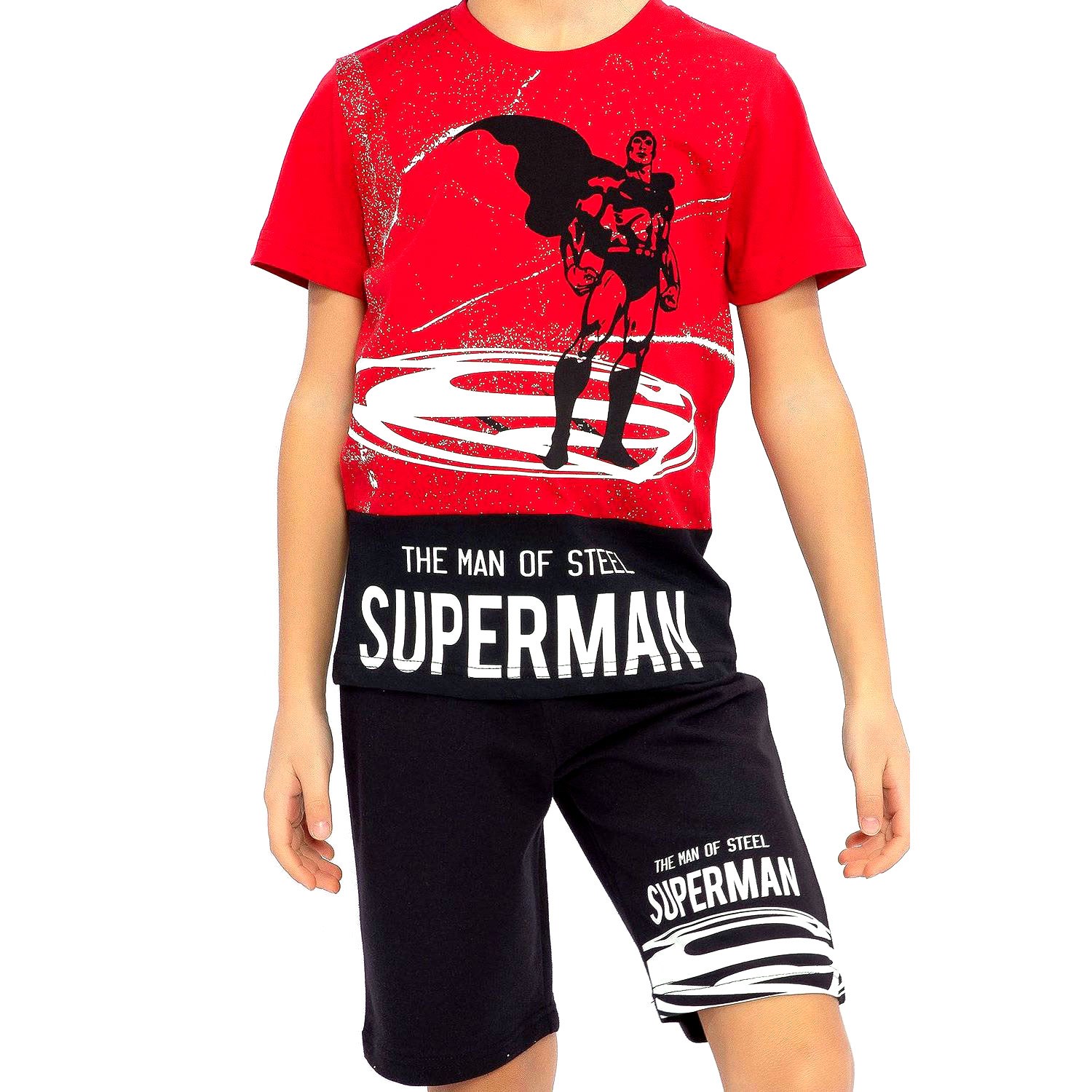 Superman Erkek Çocuk Bermuda Takımı L1493-3 Kırmızı