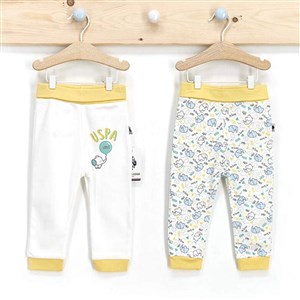 U.S. Polo Assn 2'li Patiksiz Bebek Pantolonu USB205 Sarı