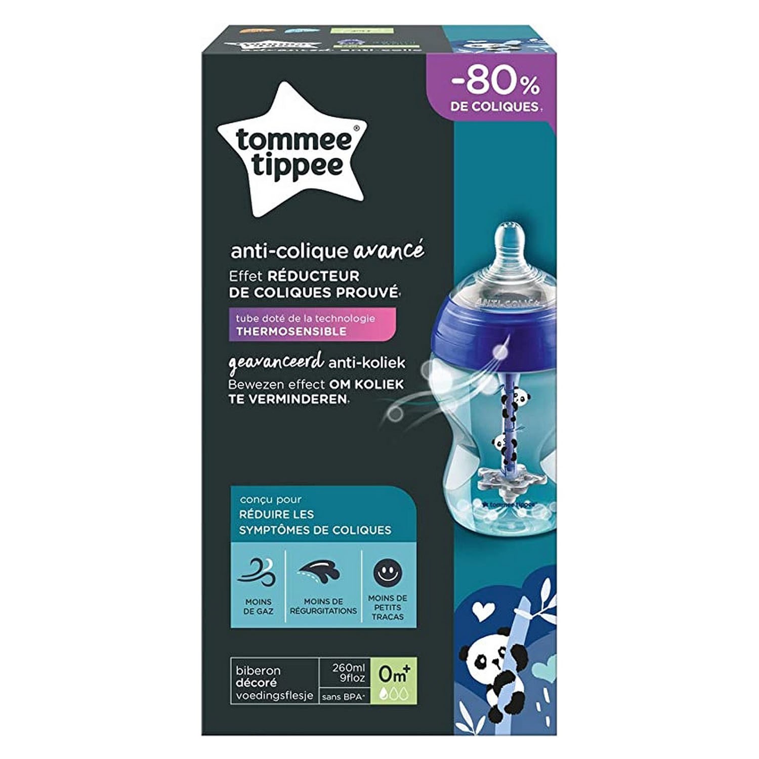 Tommee Tippee Gelişmiş Antikolik Biberon 260 Ml 0+ Ay Mavi